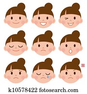 קבע, של, ציור היתולי, צפה, רגשות