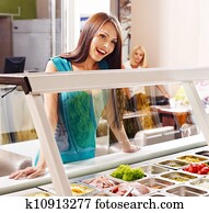 קבץ, אנשים, ב, cafeteria.