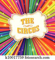 קרקס, כנה, ב, פסיכאדלי, צבע, קרנות, רקע., vector,, eps10