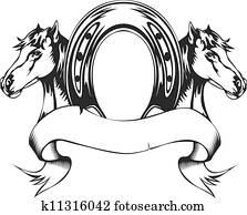 ראשים, סוסים, ו, נעל של סוס