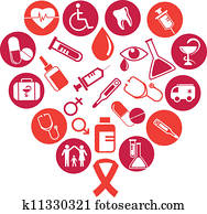 רקע, עם, תרופה, איקונים, ו, יסודות