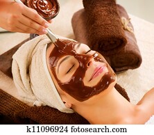שוקולד, הסתר, פרצופי, spa., ספא של יופי, סלון