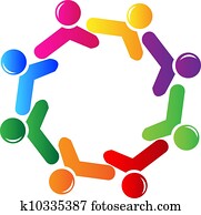 שיתוף פעולה, סוציאלי, קשירת קשרים, לוגו