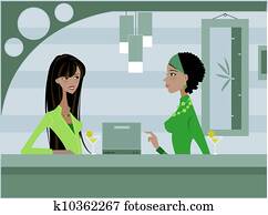 שתי נשים, בעל, cocktails,, waist-up