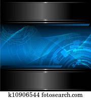 תקציר, טכנולוגיה, רקע, עם, מתכתי, banner., vector.