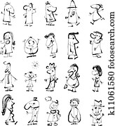 いたずら書き, 人々, セット