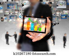 ビジネスマン, 保有物, ビジネス, グラフ