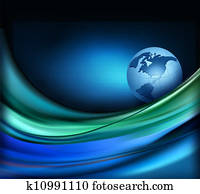 商业, 巨大, 摘要, 背景, 带, globe., 矢量, 描述