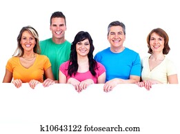 組, ......的, 愉快, 人們, 由于, banner.