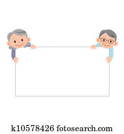 高级妇女, 同时，, 高级人, 带, a