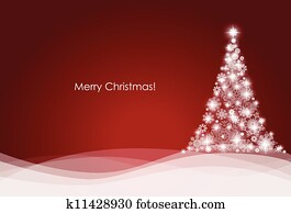 크리스마스, 배경, 와, 크리스마스 나무, 벡터, illustration.