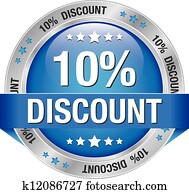 10, cents per, rabat, blå, knap