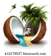 3, hvid, folk ind, paradis