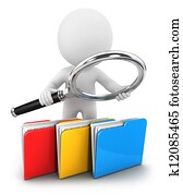 3, hvid, folk, ransage, filer