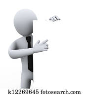 3d businessman and empty board