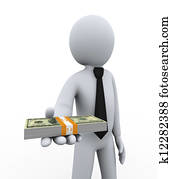3d businessman offering money