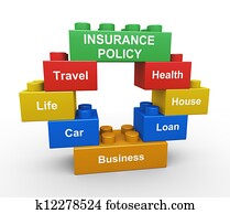 3d insurance policy child toy block