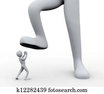3d man under foot 3d man under foot