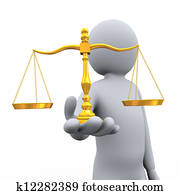 3d, mann, halten, gleichen skala