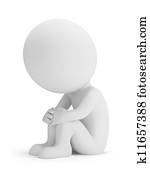 3d, pequeño, gente, -, pena