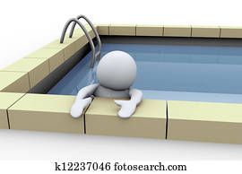 3d person in swimming pool 3d person in swimming pool