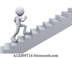 3d person running on stair 3d person running on stair