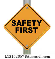 3d safety first signboard