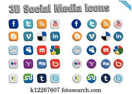 3D Social Media Icons 3D Social Media Icons