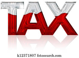 3d, steuer, wort, gefüllt, mit, rot, flüssiglkeit