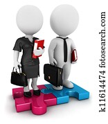 3d white people business people 3d white people business people