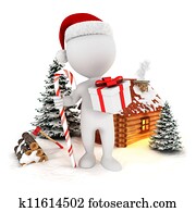 3d white people christmas scene 3d white people christmas scene