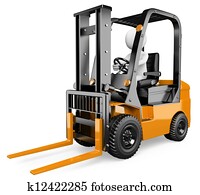 3D white people. Forklift