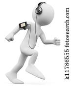 3D white people. Man jogging 3D white people. Man jogging