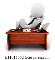 3d white people relaxed businessman