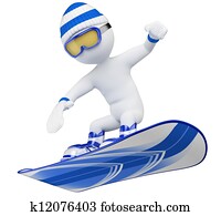 3D white people. Snowboard 3D white people. Snowboard