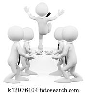 3D white people. Trust the business team 3D white people. Trust the business team