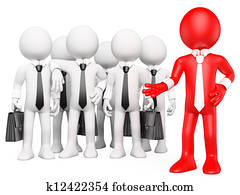 3D white people. Work team 3D white people. Work team