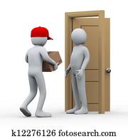 3d, איש, חבילה, משלוח של בית