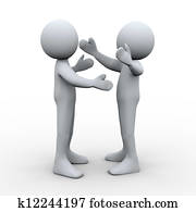 3d, אנשים, קבלת פנים, חבק