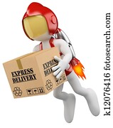 3d, לבן, אנשים., מבטא, משלוח