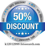 50 discount blue silver button