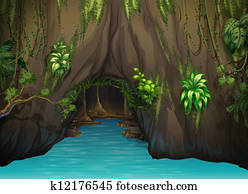 A cave and water A cave and water
