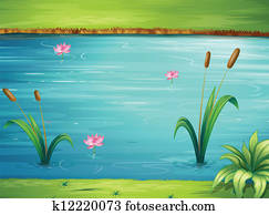 A river and a beautiful landscape A river and a beautiful landscape