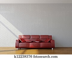 A room interior with sofa A room interior with sofa