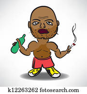 African American with a bottle African American with a bottle