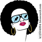 afro hair hippie woman pop art afro hair hippie woman pop art