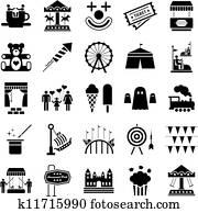 Amusement Park icons Amusement Park icons