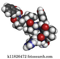 Angiotensin II (AII) peptide hormone, chemical structure Angiotensin II (AII) peptide hormone, chemical structure