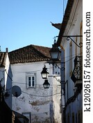 antigas, urbano, rua, em, evora, town., alentejo, portugal, europe.