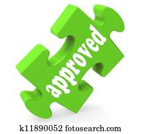 Approved Piece Shows Success, Approval, Confirmed Approved Piece Shows Success, Approval, Confirmed